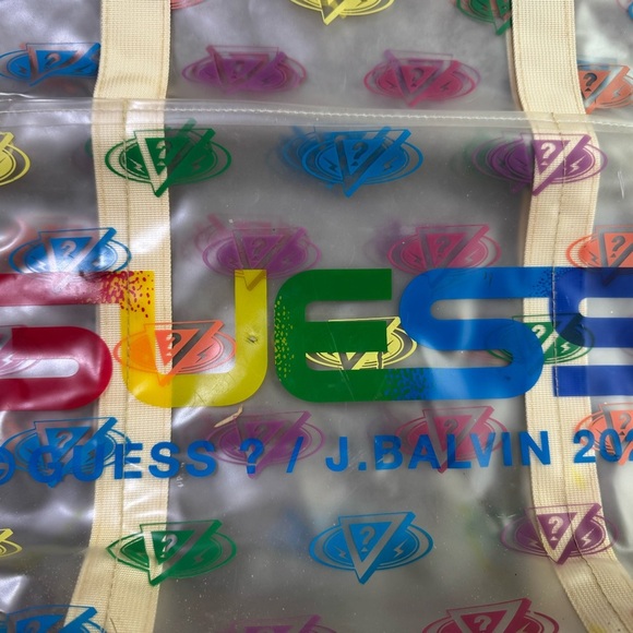 J Balvin 2020 Guess Cream Holographic Tote Bag - Picture 5 of 8